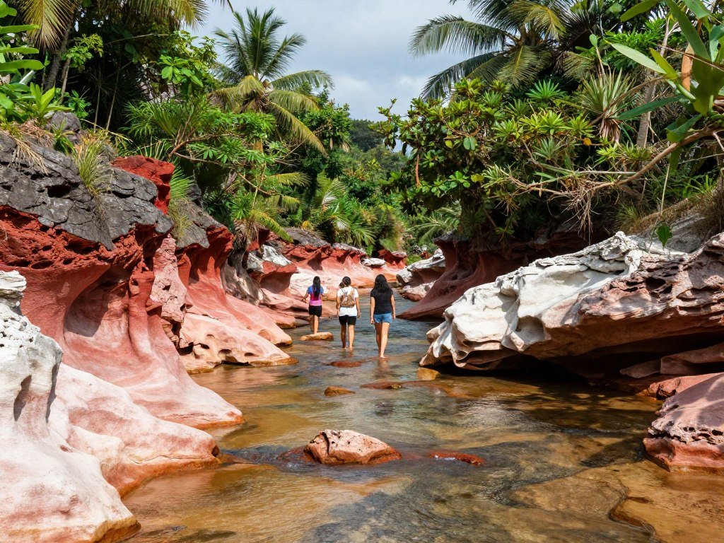 Fairy Stream in Mui Ne with red rock formations and shallow flowing water