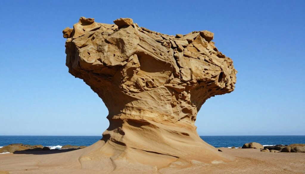 Famous Queen's Head rock formation at Yehliu Geopark Famous Queen's Head rock formation at Yehliu Geopark