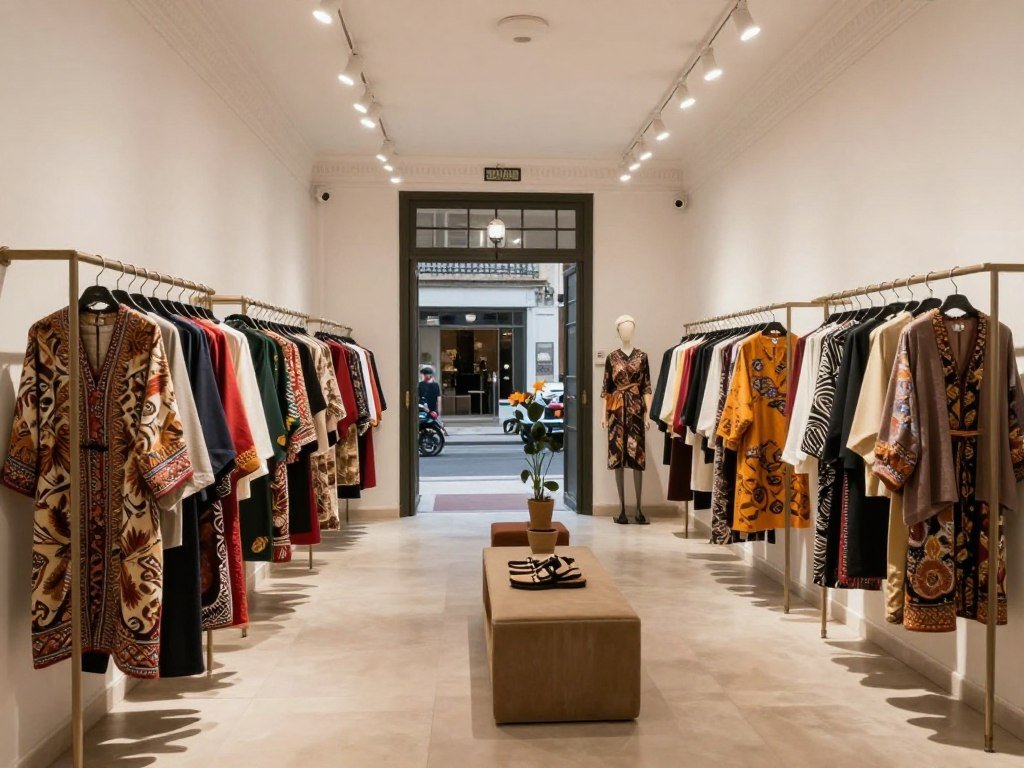 Fashion boutique interior on Braga Street displaying local designers