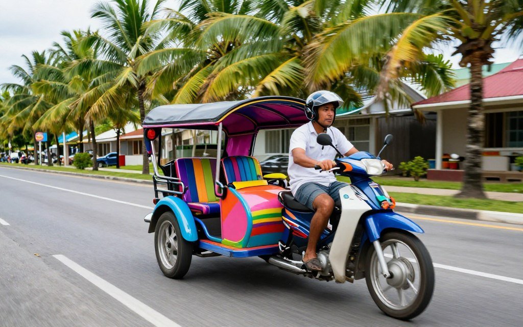 Filipino tricycle taxi on Boracay road