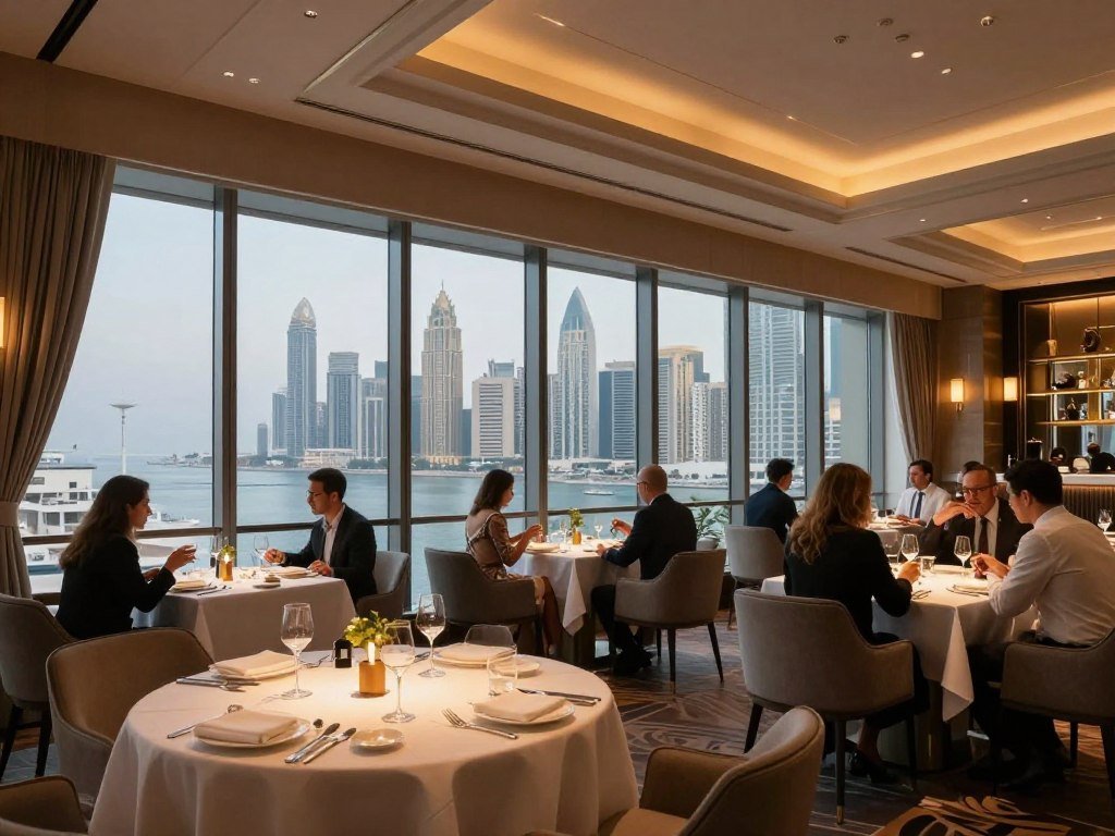 Fine dining restaurant in Dubai with city views Fine dining restaurant in Dubai with city views