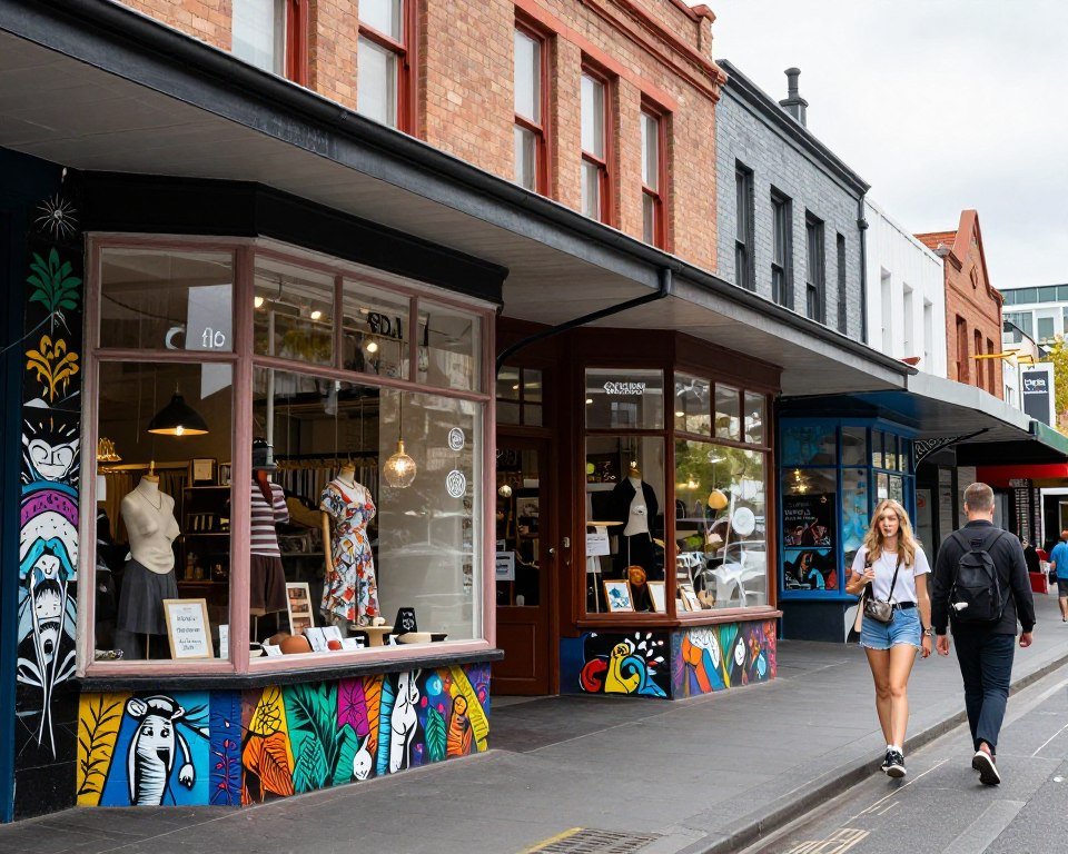 Fitzroy street scene with vintage shops