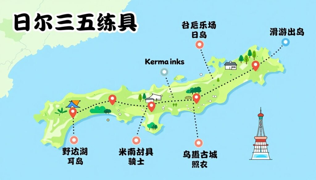 Five day Okinawa itinerary destinations map Five day Okinawa itinerary destinations map