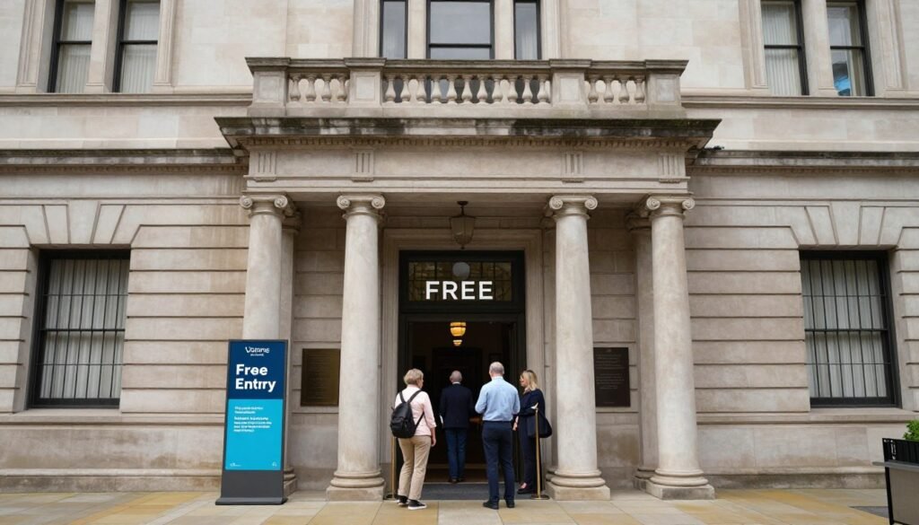 Free entry sign at National Gallery Victoria