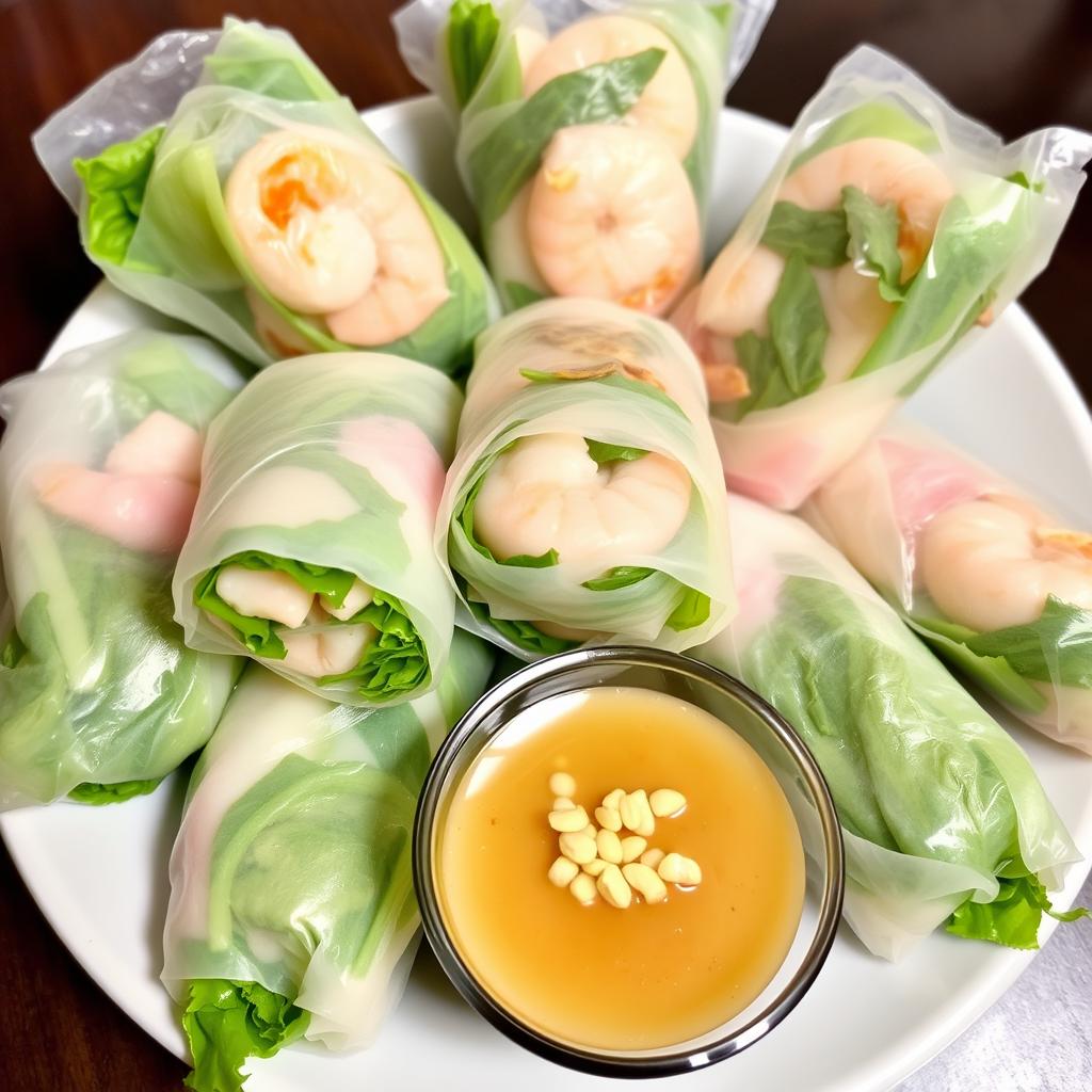 Fresh spring rolls with dipping sauce - Vietnam Travel Guide