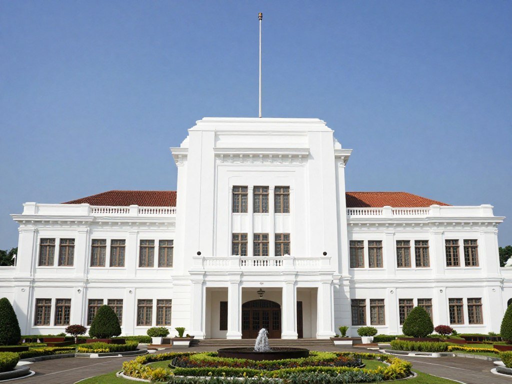 Gedung Sate building with distinctive tower and colonial architecture