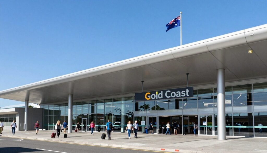Gold Coast Airport terminal exterior with modern architecture