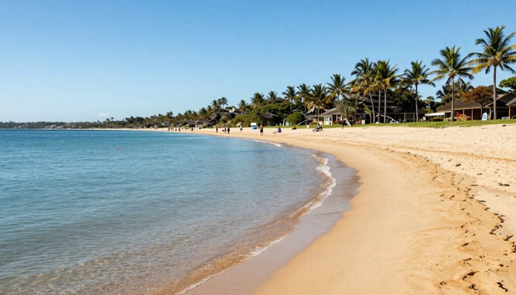 Gold Coast beach during autumn with calm waters and fewer crowds