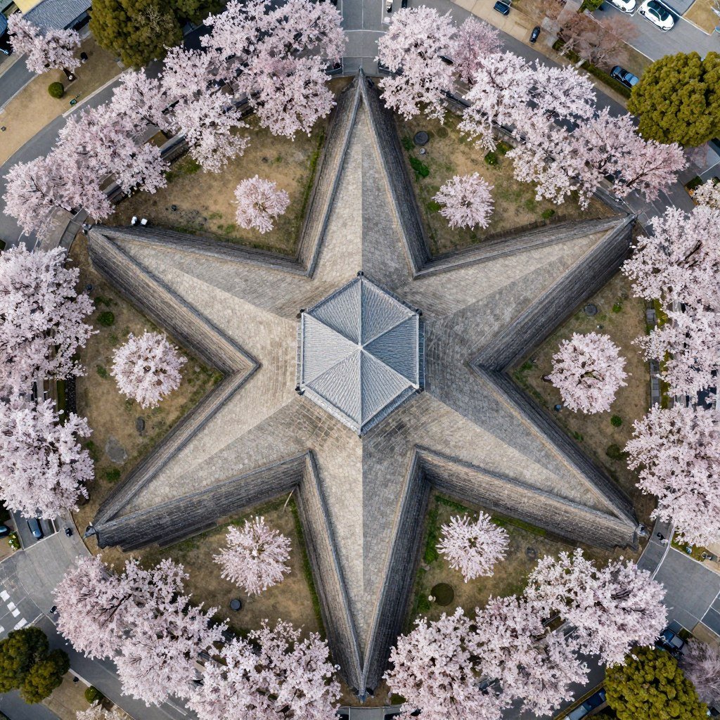 Goryokaku Fort from observation tower showing star shape