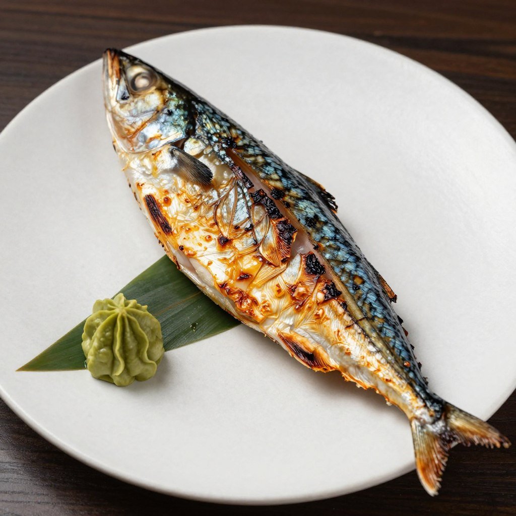 Grilled Atka mackerel hokke fish