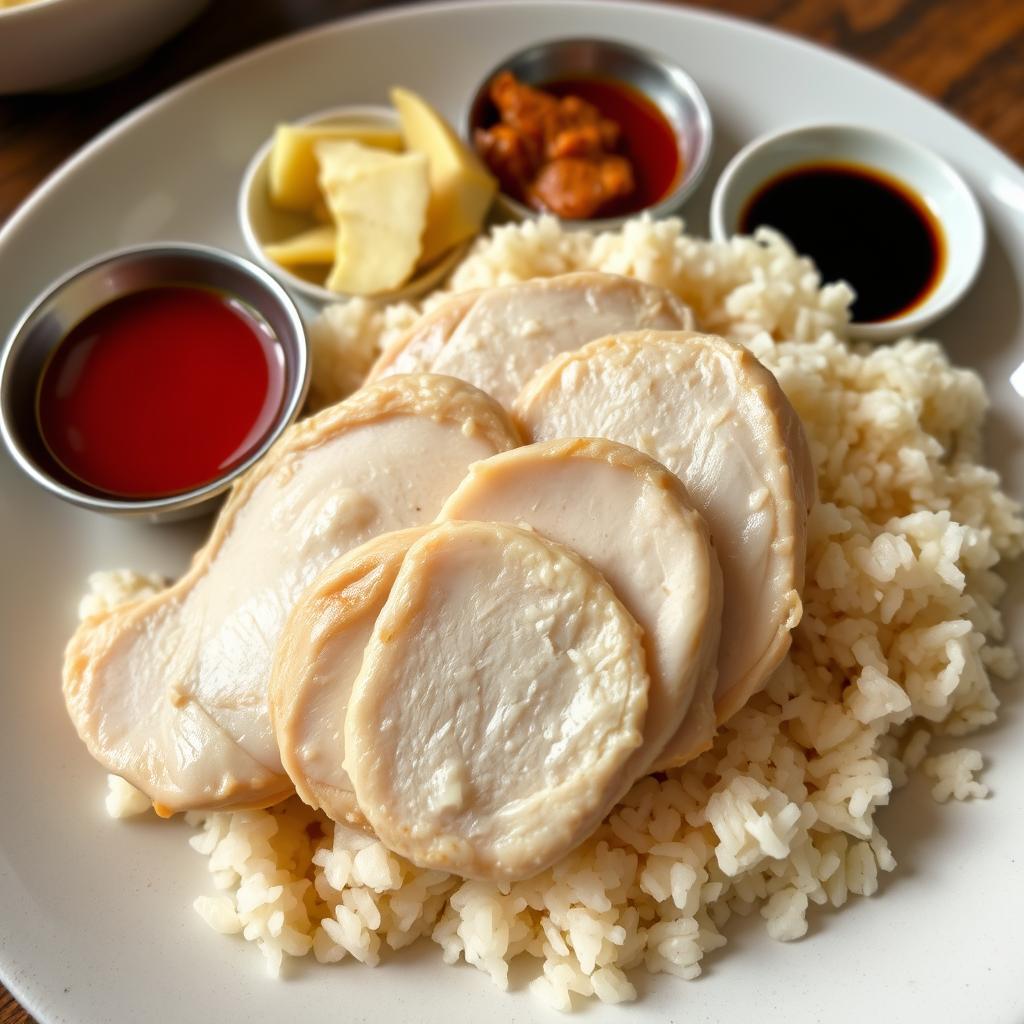 Hainanese Chicken Rice, Singapore's national dish featured in Singapore travel guide
