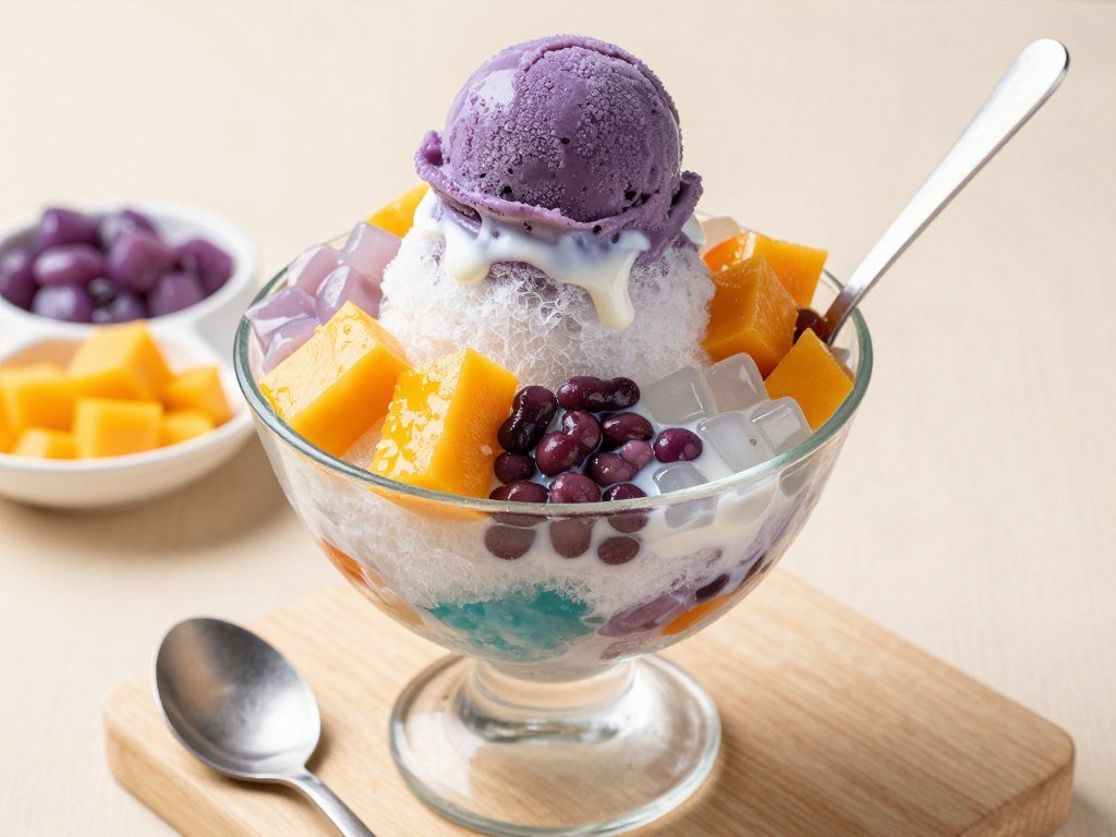 Halo-halo Filipino dessert with shaved ice