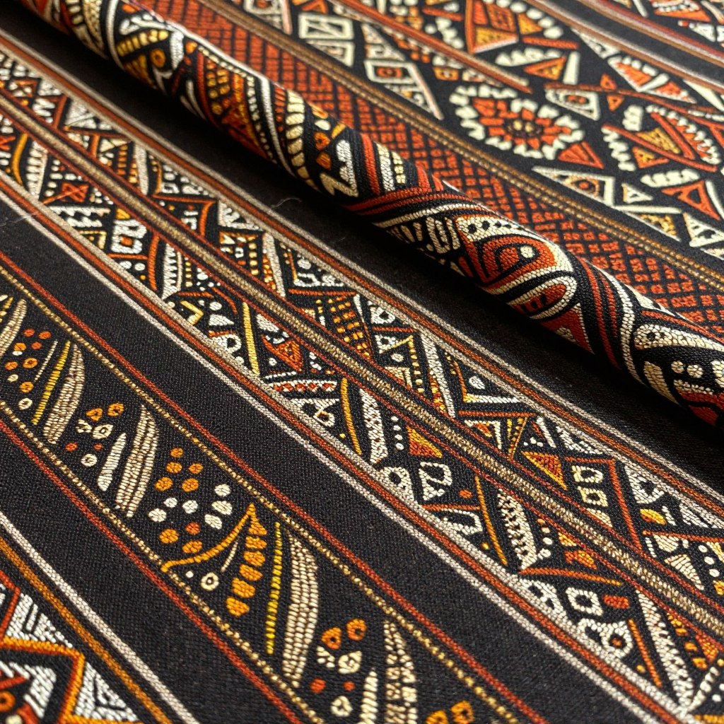 Handmade batik fabrics with traditional Malaysian patterns