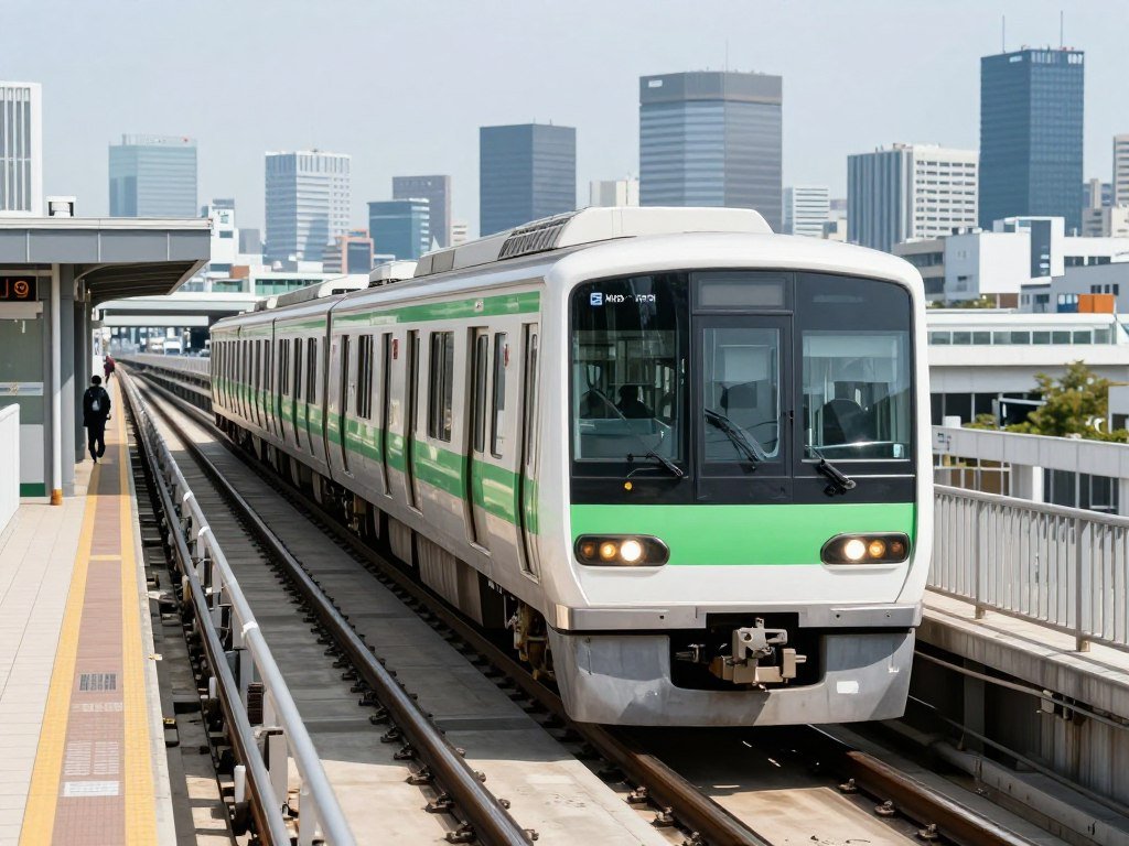 Haneda Airport monorail arriving at terminal
