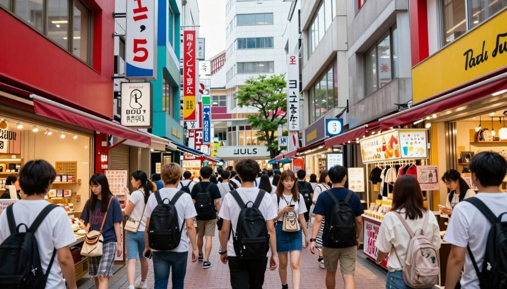 Harajuku Takeshita Street with colorful storefronts and crowds