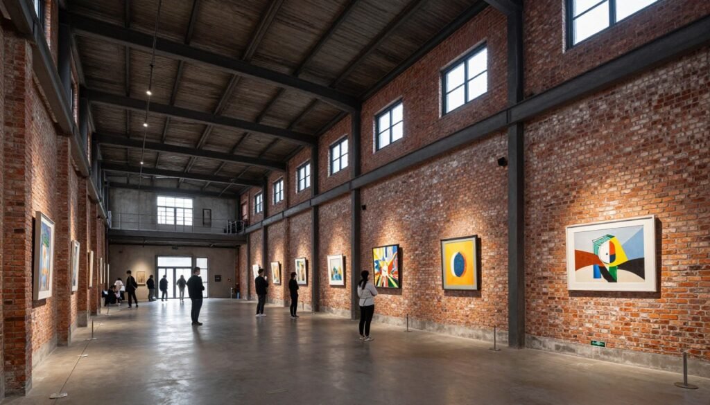 Historic warehouse building at Huashan 1914 Creative Park converted to art space Historic warehouse building at Huashan 1914 Creative Park converted to art space