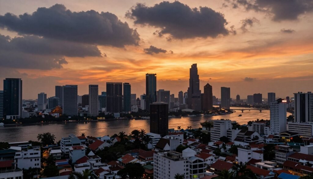 Ho Chi Minh City sunset panorama Ho Chi Minh City sunset panorama