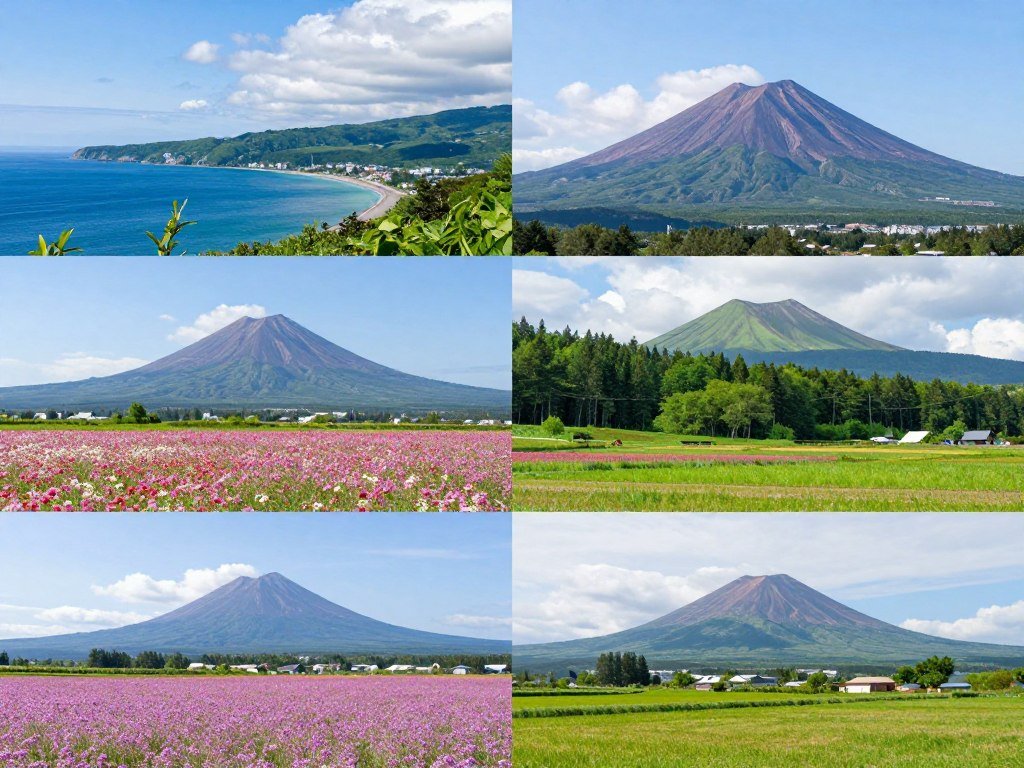 Hokkaido's diverse landscapes from coast to mountains