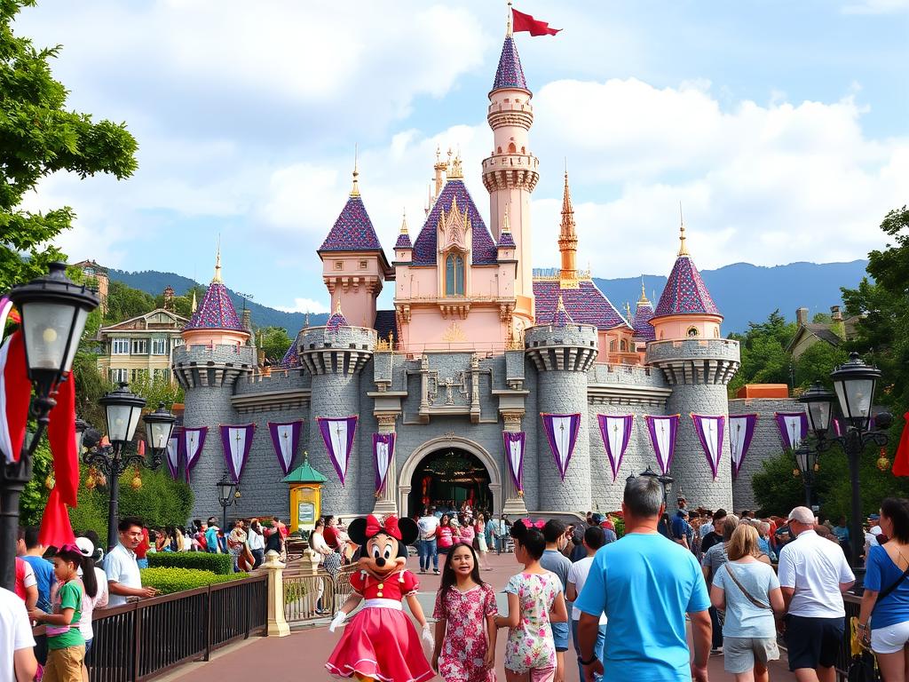 Hong Kong Disneyland castle and attractions, a family favorite in any Hong Kong travel guide