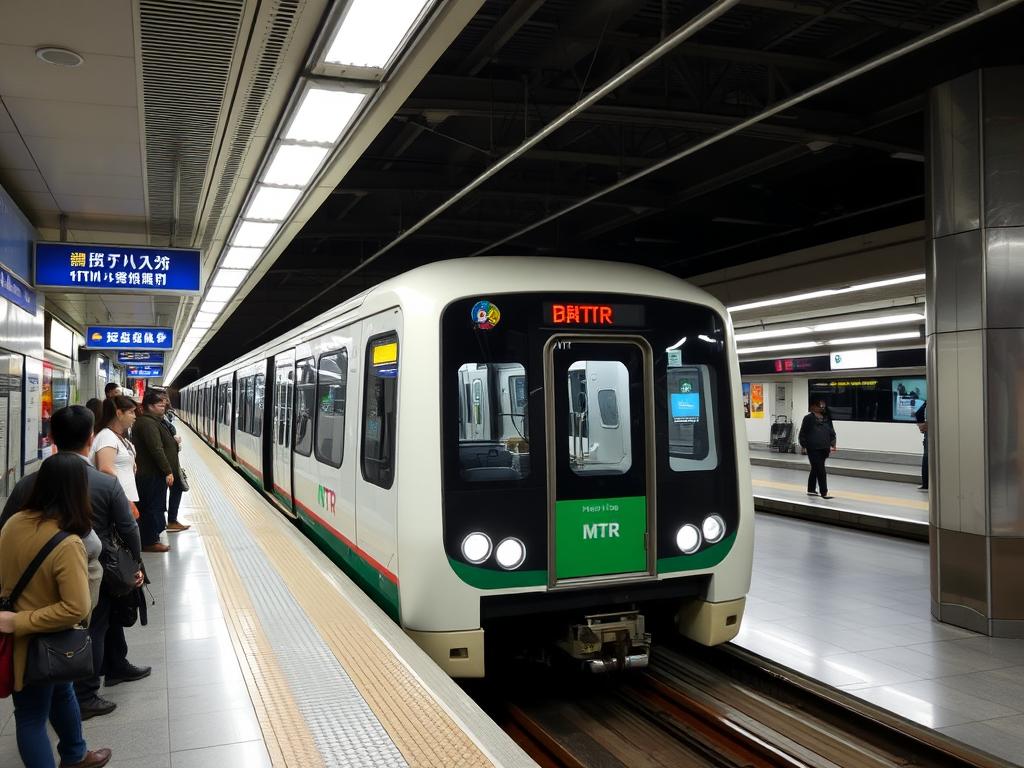 Hong Kong MTR train arriving at a station, essential information for a Hong Kong travel guide