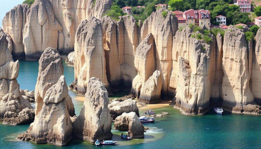 Hong Kong UNESCO Global Geopark with hexagonal rock columns, a natural wonder in a Hong Kong travel guide
