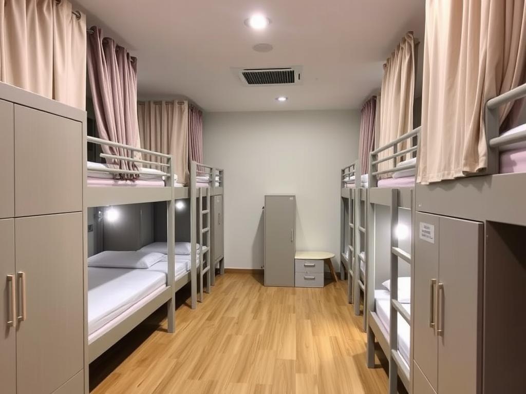 Hostel dormitory in Singapore, a budget option featured in Singapore travel guide
