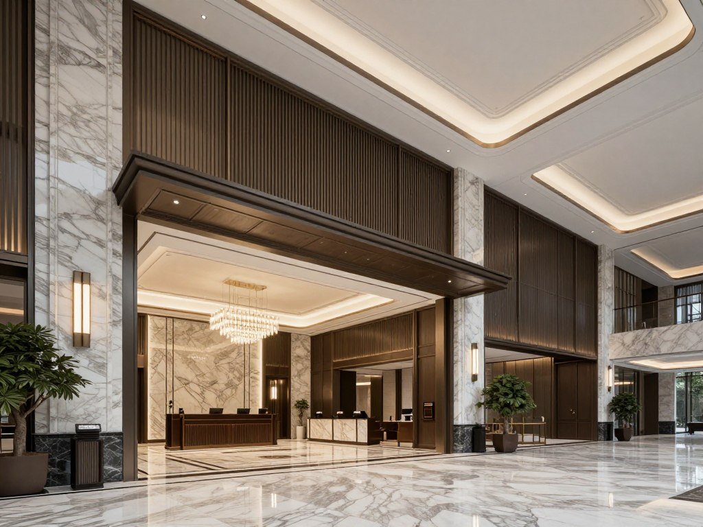 Hotel entrance at Okura Prestige Taipei with elegant design