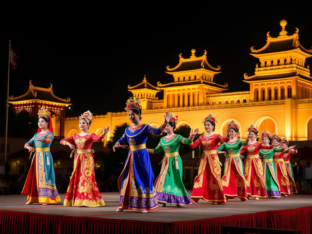 Hue Festival cultural performance with traditional costumes - Vietnam Travel Guide