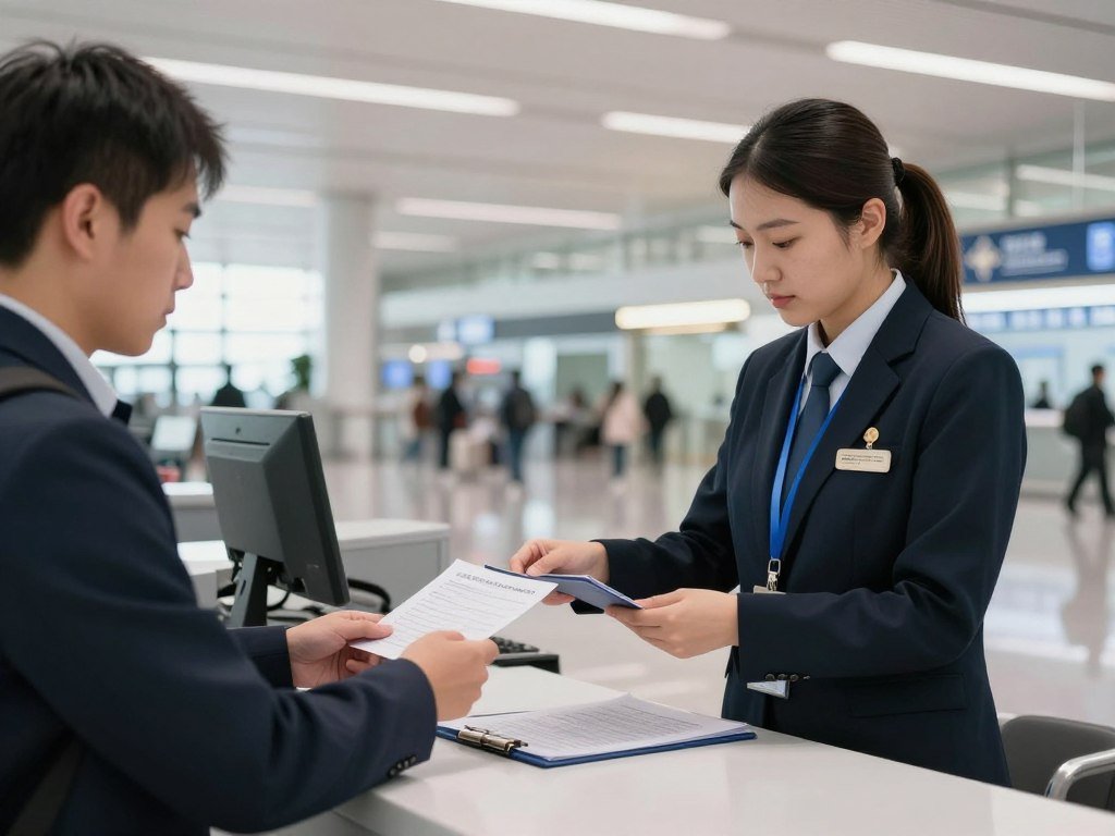 Immigration desk at Phu Quoc International Airport