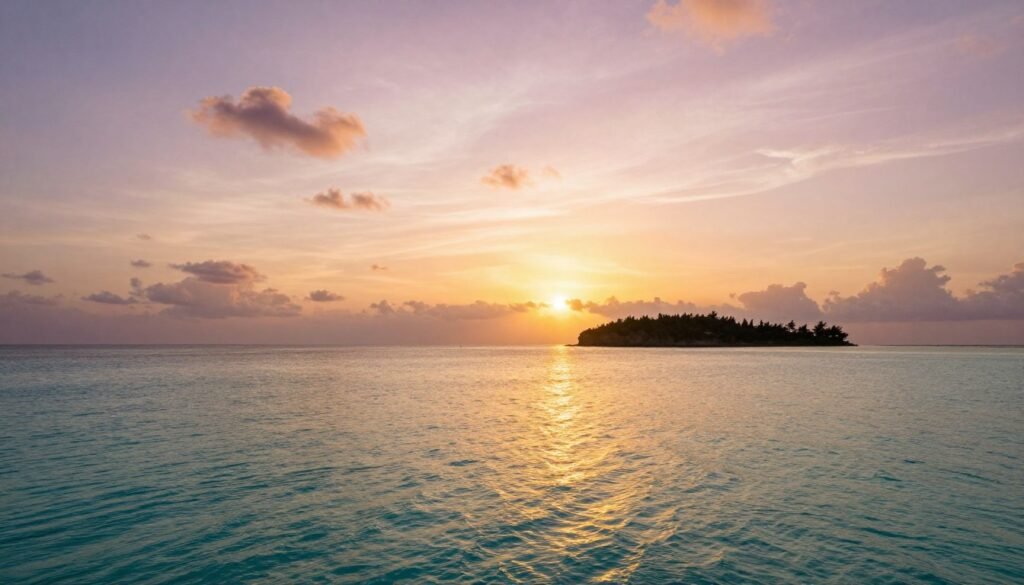 Inspiring Okinawa sunset over ocean Inspiring Okinawa sunset over ocean