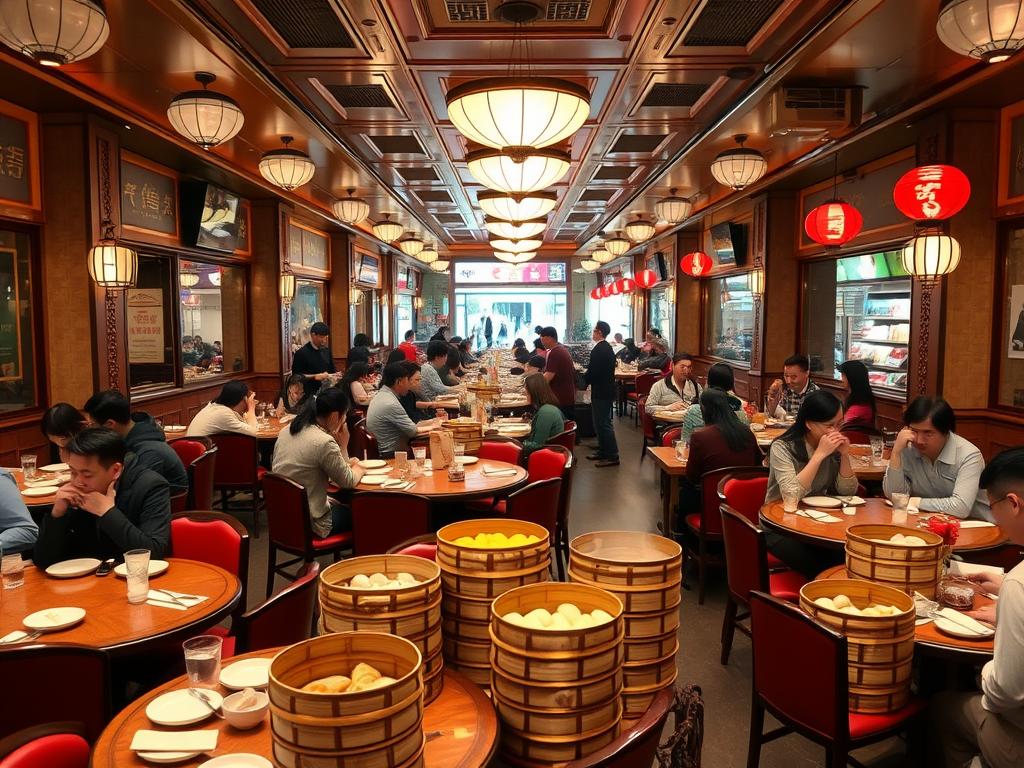 Interior of a traditional dim sum restaurant in Hong Kong, recommended in a Hong Kong travel guide