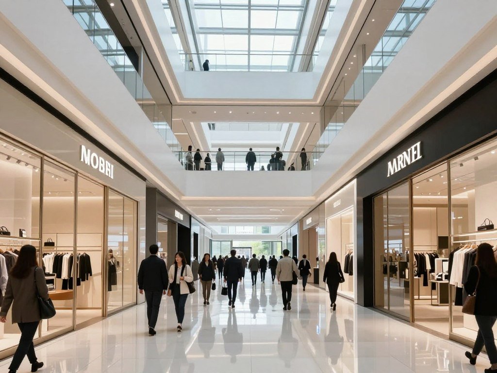 Interior of modern shopping mall in Gangnam district