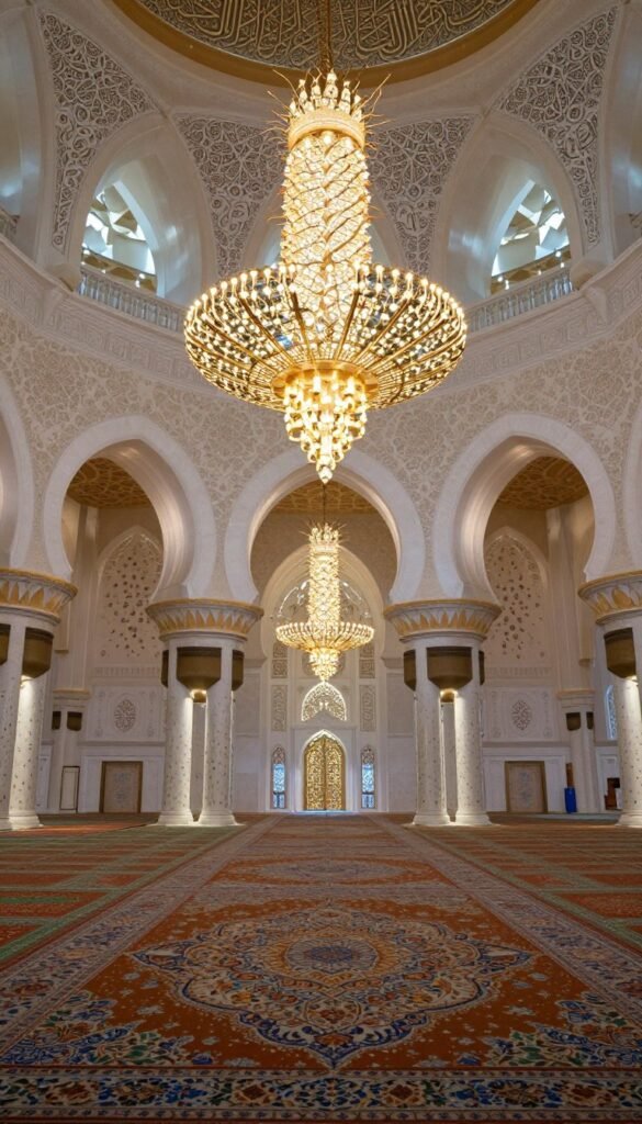 Intricate interior details of Sheikh Zayed Mosque prayer hall Intricate interior details of Sheikh Zayed Mosque prayer hall