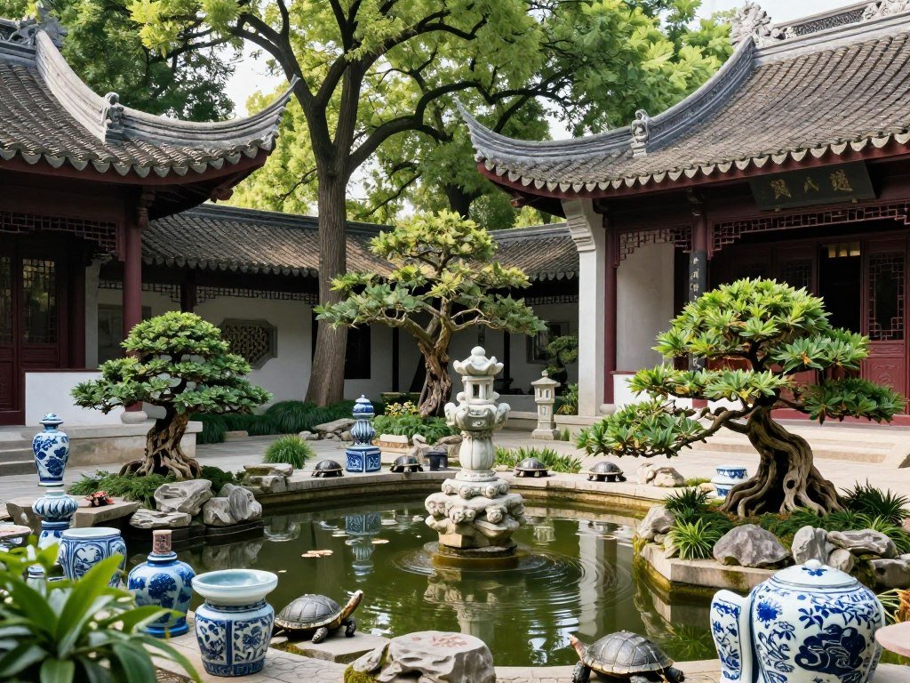 Jade Emperor Pagoda courtyard and garden