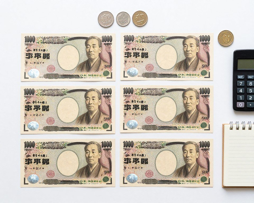 Japanese yen bills and coins for budget planning