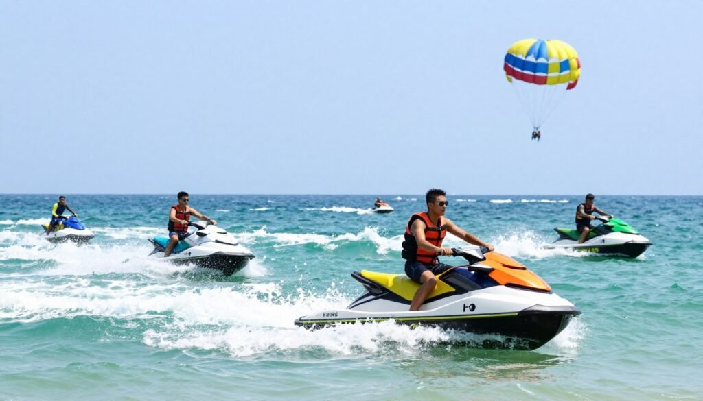 Jet ski and water sports activities on Phu Quoc beach