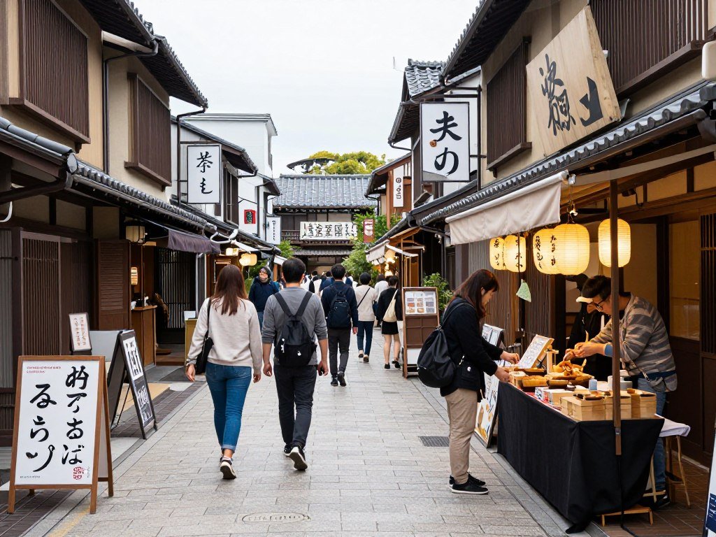 Kamakura Komachi Street with shops and tourists