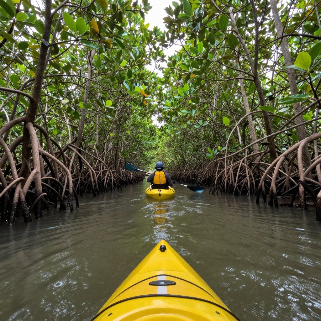 Kayaking in mangroves