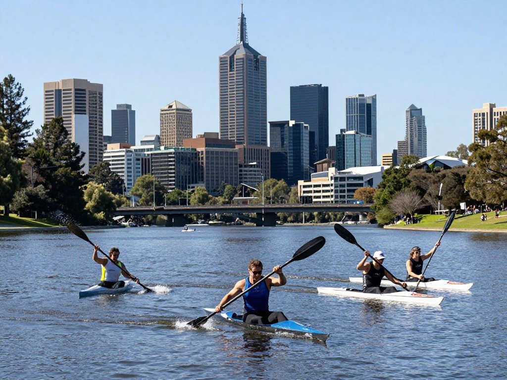 Kayaking on Yarra River with city views