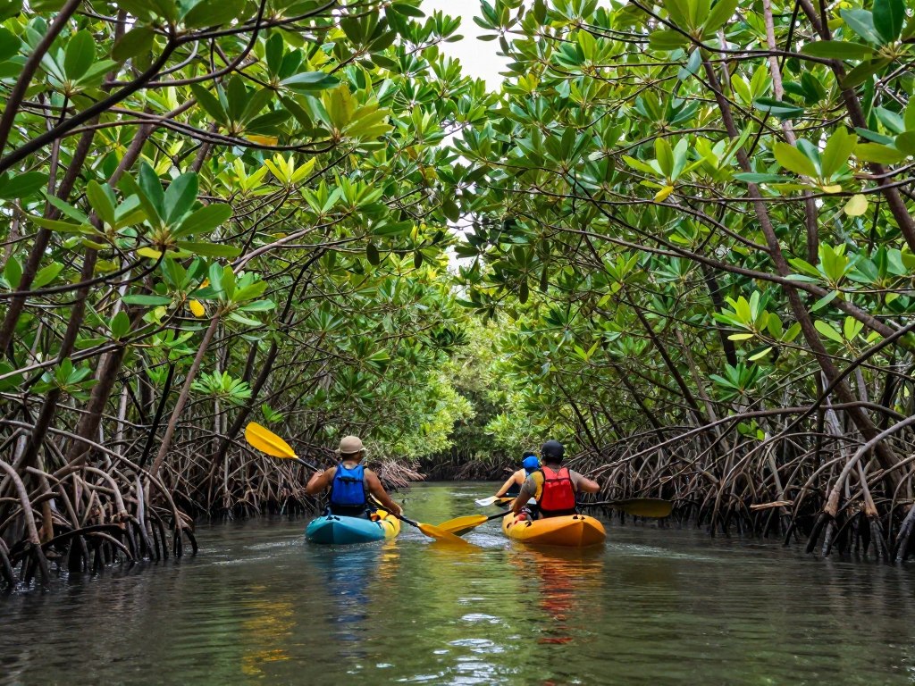 Kayaking through mangrove forest in Nusa Lembongan