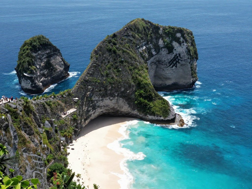 Kelingking Beach Nusa Penida with famous T-Rex shaped cliff formation Kelingking Beach Nusa Penida with famous T-Rex shaped cliff formation