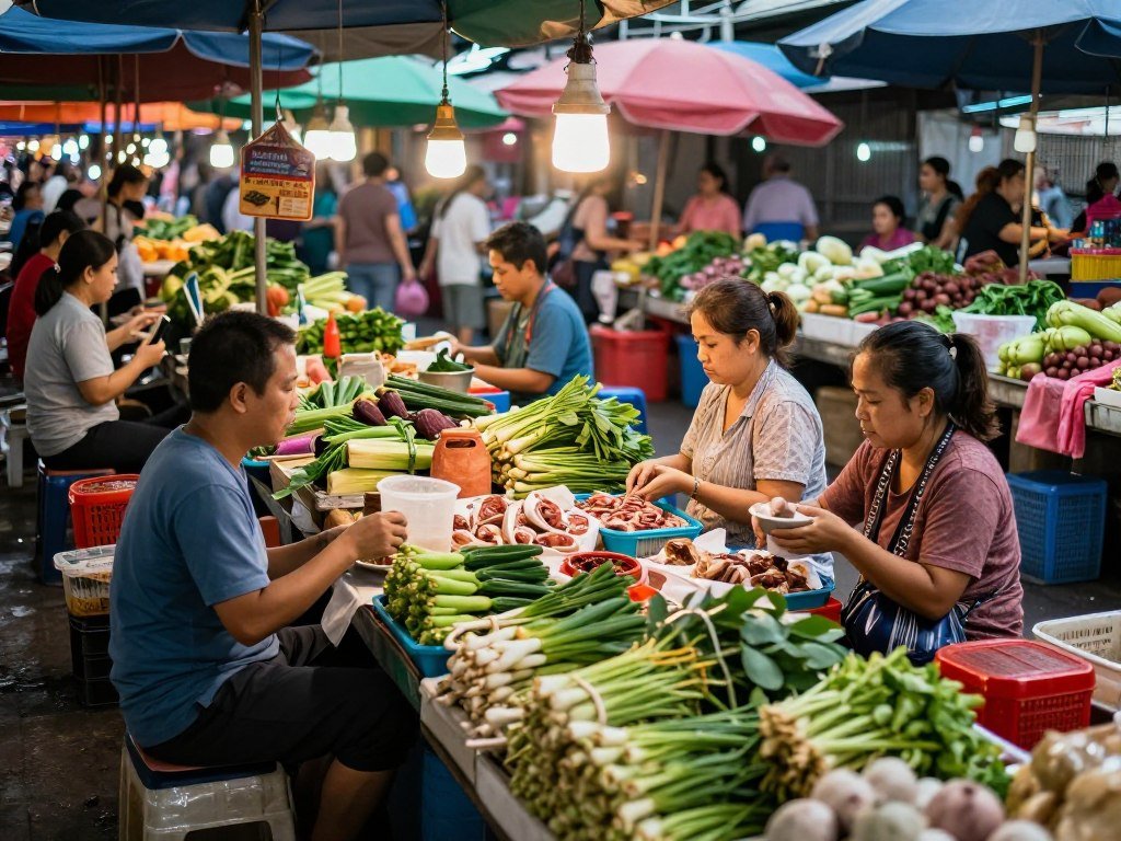 Khlong Toei Market in Bangkok