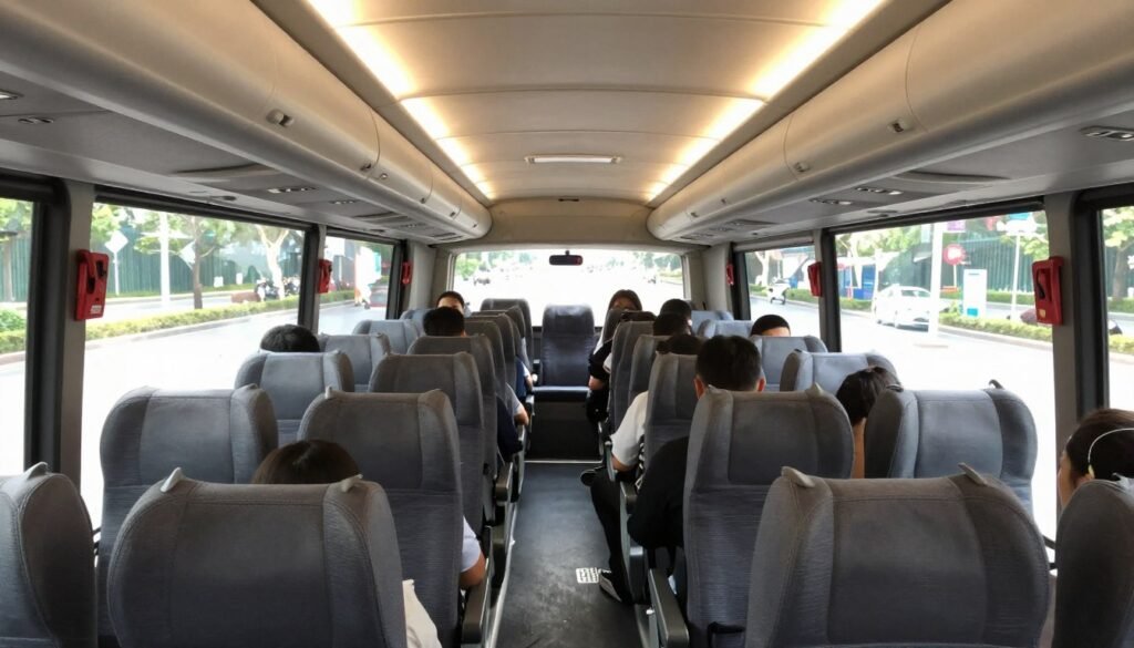 Kuo-Kuang Bus interior showing comfortable seating