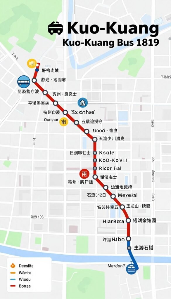 Kuo-Kuang Bus route 1819 stop locations map