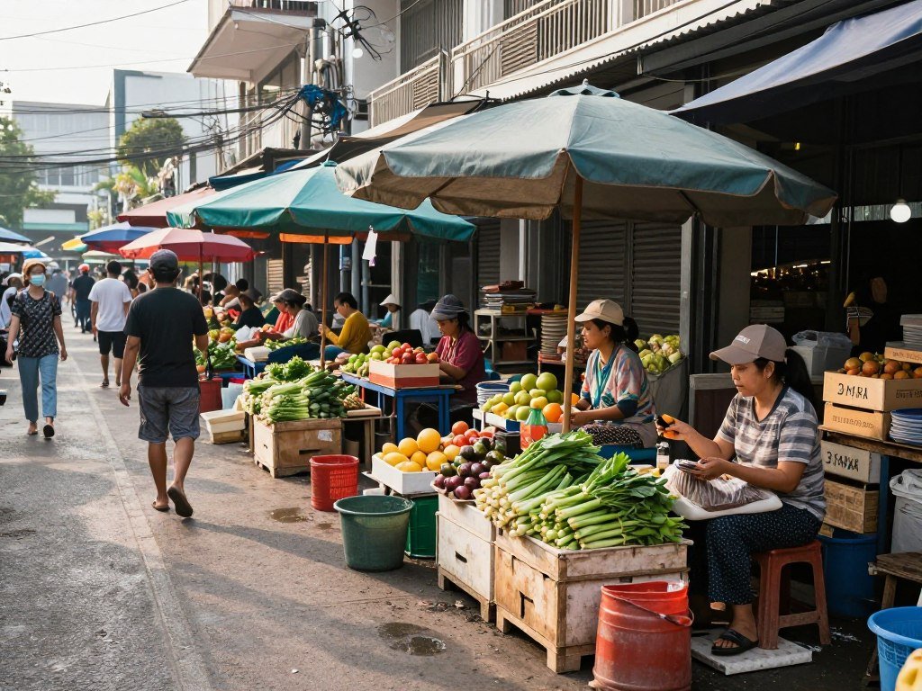 Local market in Din Daeng district
