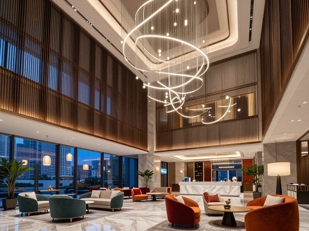 Luxurious lobby of W Taipei with contemporary design