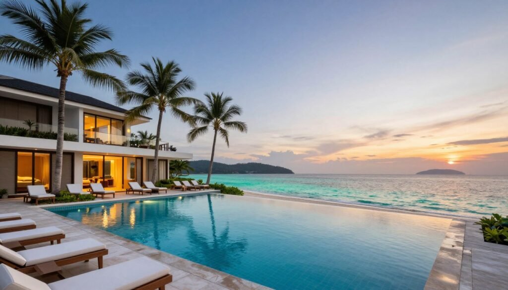 Luxury beach resort in Langkawi with infinity pool and ocean view