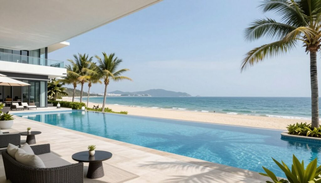 Luxury beachfront hotel in Danang with pool and ocean views