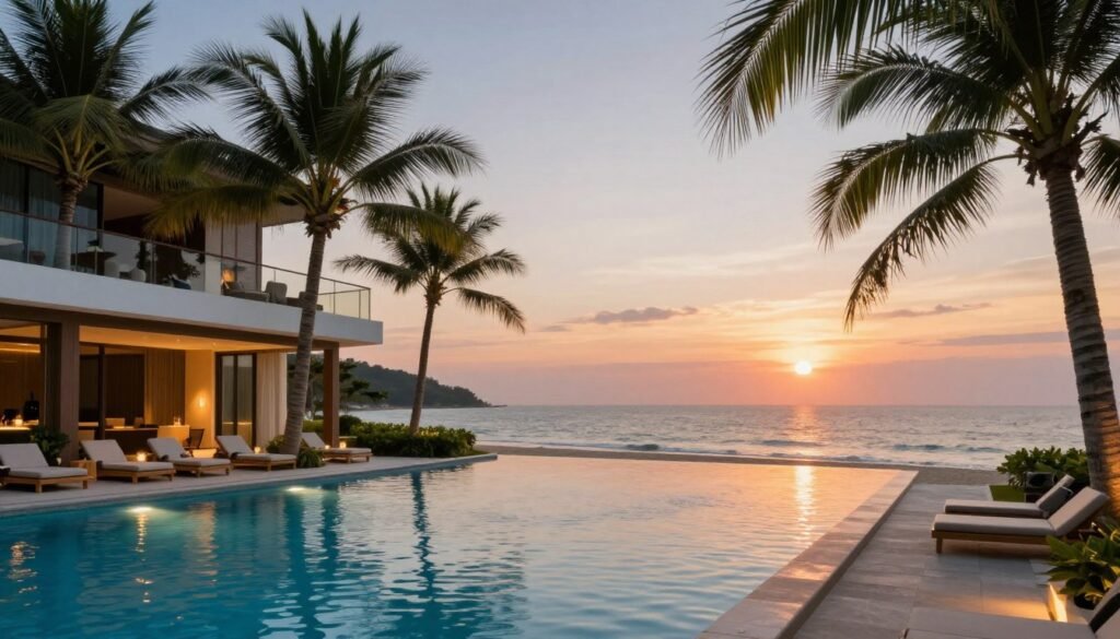Luxury beachfront resort with infinity pool on Phu Quoc island