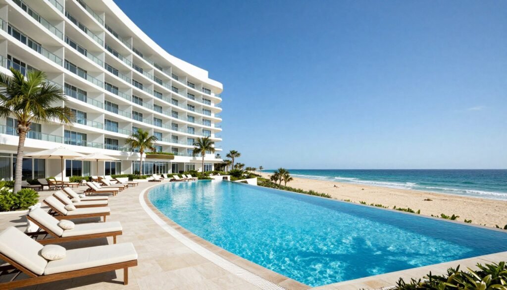 Luxury beachfront resort with pool and ocean view on Gold Coast